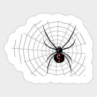 Black Widow Spider With Web Sticker